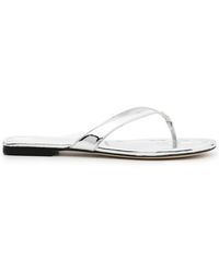 Tory Burch - Logo-Plaque Laminated Flip-Flops - Lyst
