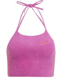 adidas - Halter Fluffy-Knit Tank Top - Lyst
