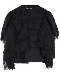 Comme des Garçons - Lace-Overlay Ruffled Jacket - Lyst
