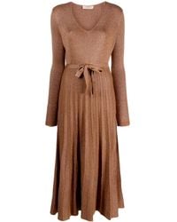 Twinset - Long-Sleeve Pleated Midi Dress - Lyst