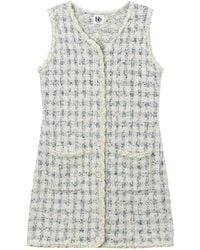 B+ AB - Tweed-Effect Button-Up Mini Dress - Lyst