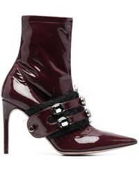 HARDOT - Crystal-Embellished Patent Boots - Lyst