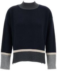 Lorena Antoniazzi - Colour-Block Ribbed-Trim Sweater - Lyst