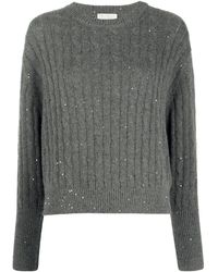 Brunello Cucinelli Pullover mit Pailletten - Grau