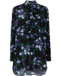 Plan C - Floral-print Silk Shirt - Lyst
