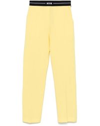 MSGM - Pantalon À Taille À Logo - Lyst