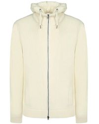 Herno - Ribbed-Knit Zip-Up Hoodie - Lyst