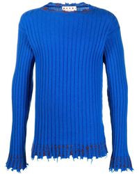 Marni - Ribbed Frayed-Hem Jumper - Lyst