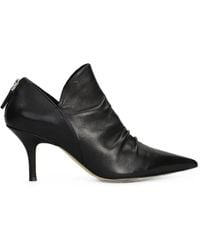 The Seller - Pointed-Toe Ruched Leather Ankle Boots - Lyst