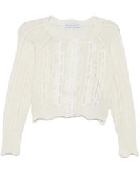 Ermanno Scervino - Lace-Panelled Pointelle-Knit Cardigan - Lyst
