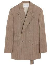 Ami Paris - Double-Breasted Striped Wool Blazer - Lyst