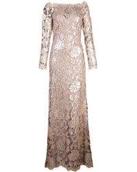 Tadashi Shoji Robe en dentelle à épaules dénudées - Rose