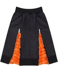 Noir Kei Ninomiya - Ruffled-Detail Midi Skirt - Lyst