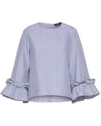 Max Mara - Striped Ruffled-Sleeve Shirt - Lyst