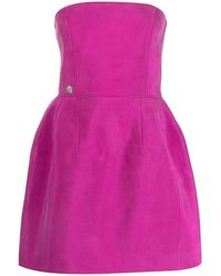 Philipp Plein - Strapless Silk Mini Dress - Lyst