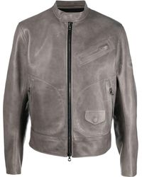 DIESEL - Zip-up Leather Jacket - Lyst
