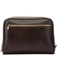 Brunello Cucinelli - Leather Beauty Case Pouch Bordeaux - Lyst