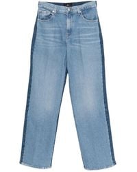 7 For All Mankind - Straight Jeans Met Contrasterende Vlakken - Lyst