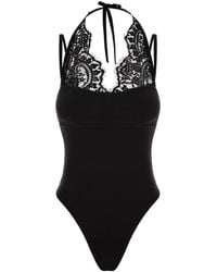 Hamza - Karol Lace-Trim Bodysuit - Lyst