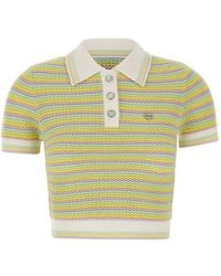 CASABLANCA - Gestreept Poloshirt Met Logo In Bourgeois-stijl - Lyst