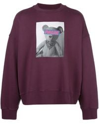 Palm Angels Graphic-print Stretch-cotton Jersey Sweatshirt - Purple