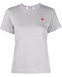 COMME DES GARÇONS PLAY - Cotton Embroidered-Logo T-Shirt - Lyst