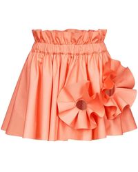 Area - Ruffled Flower-Appliqué Mini Skirt - Lyst