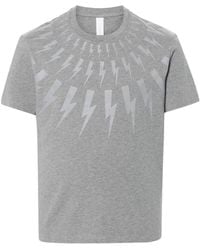Neil Barrett - Bolt-print Cotton T-shirt - Lyst