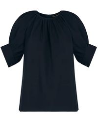 Oscar de la Renta - Gathered Silk Georgette Blouse - Lyst