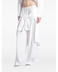 GIUSEPPE DI MORABITO - Crystal-Embellished Elastic-Waist Palazzo Pants - Lyst