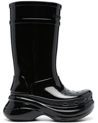 Balenciaga - X Crocs Patent-finish Boots - Lyst