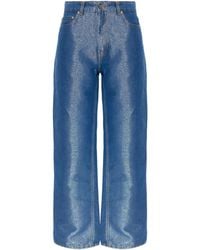 Ganni - Metallic-Effect Jeans - Lyst