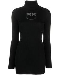 Pinko - Intarsia-Knit Logo Roll-Neck Jumper - Lyst