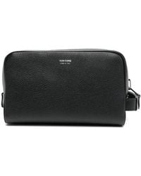 Tom Ford - Logo-Print Leather Wash Bag - Lyst
