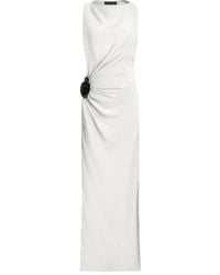 Proenza Schouler - Abito Da Sera Lungo Drappeggiato Con Rosa - Lyst