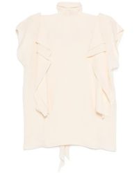 Lanvin - Ruffled Tie Blouse - Lyst