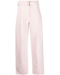 Philosophy Di Lorenzo Serafini - Belted Cotton Gabardine Trousers - Lyst