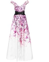 Saiid Kobeisy - Floral-Print Off-Shoulder Gown - Lyst