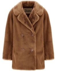 Herno - Manteau En Fourrure Artificielle À Boutonnière Croisée - Lyst