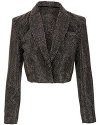 Roland Mouret - Rhinestone-Embellished Cropped Blazer - Lyst