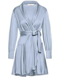 Zimmermann - Silk Wrap Mini Dress - Lyst