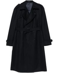 Tagliatore - Belted Double-Breasted Coat - Lyst