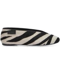 Moschino - Zebra-Print Ballet Flats - Lyst