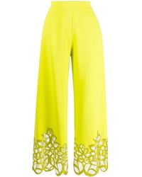 Elie Saab - Embroidered-Detail Cropped Trousers - Lyst