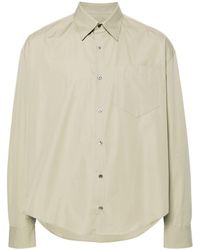 Ami Paris - Straight-collar Cotton Shirt - Lyst