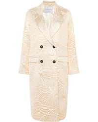 forte_forte - Metallic-Effect Double-Breasted Coat - Lyst