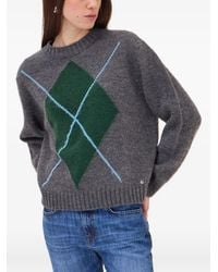 Ottod'Ame - Rundhals-Strickpullover Mit Argyle-Intarsie - Lyst