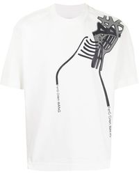 Feng Chen Wang - T-shirt Met Contrasterende Print - Lyst