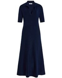 Gabriela Hearst - Bradley V-Neck Midi Dress - Lyst