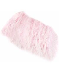 Styland One-shoulder Feathered Cropped-top - Pink